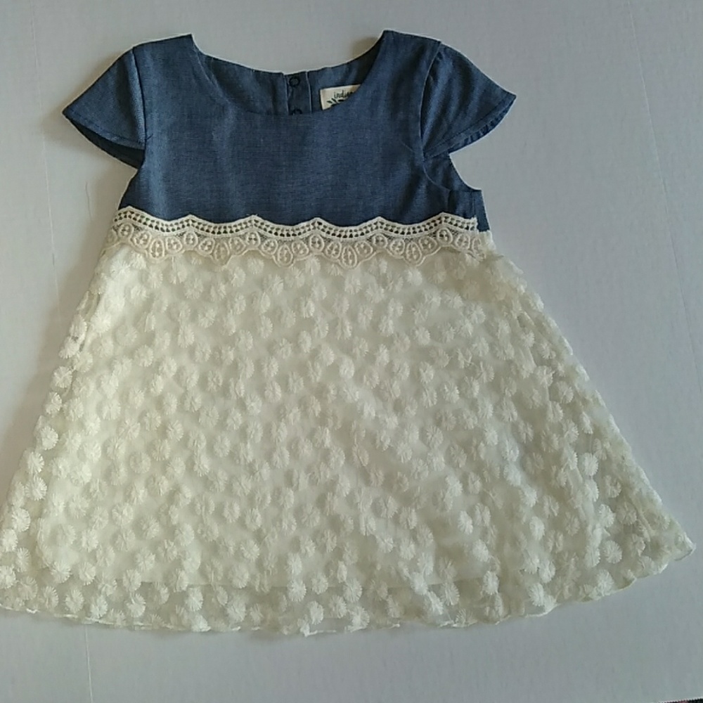 Indigo Soul Girls Denim & Lace Dress Size 3T NWOT